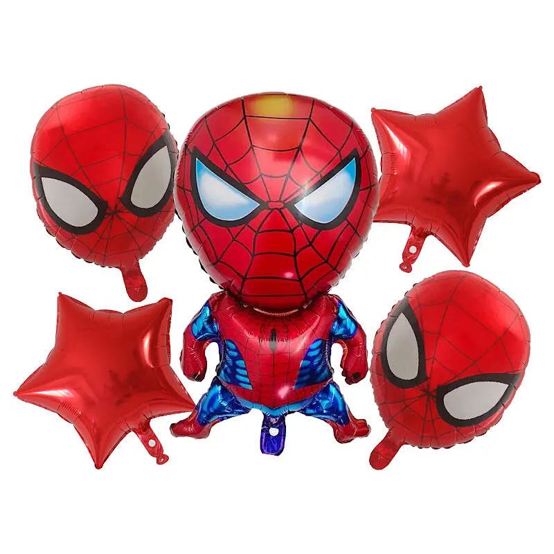 5pcs/ Cartoon Spiderman/Mario/Teenage Mutant Ninja Turtles Foil balloon For Baby Boy Birthday Party Decoration