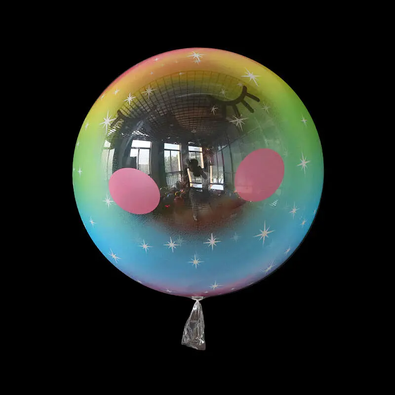 New Arrive Design 20inch Unicorn Print PVC Bubble Bobo Balloon  for Baby Girl Happy Birthday  Party Decoration