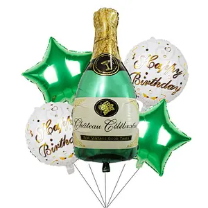Large Champagne Whiskey Bottle Aluminum Foil Balloon Birthday Party Use For Bachelor Party Foil Balloon Set