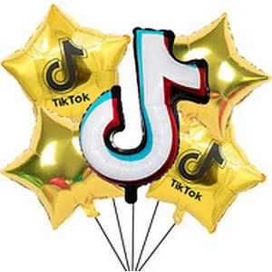 Party Decoration 5PCS Foil Balloon Set 18 Inch Tik Tok Star Shape Foil Baloon Wholesale
