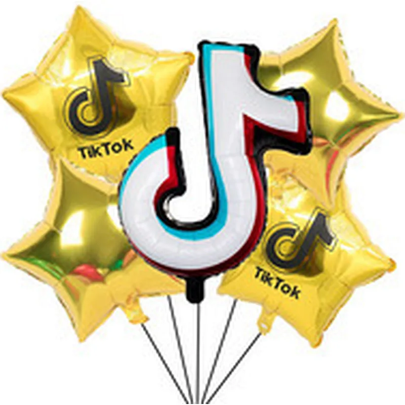 Party Decoration 5PCS Foil Balloon Set 18 Inch Tik Tok Star Shape Foil Baloon Wholesale