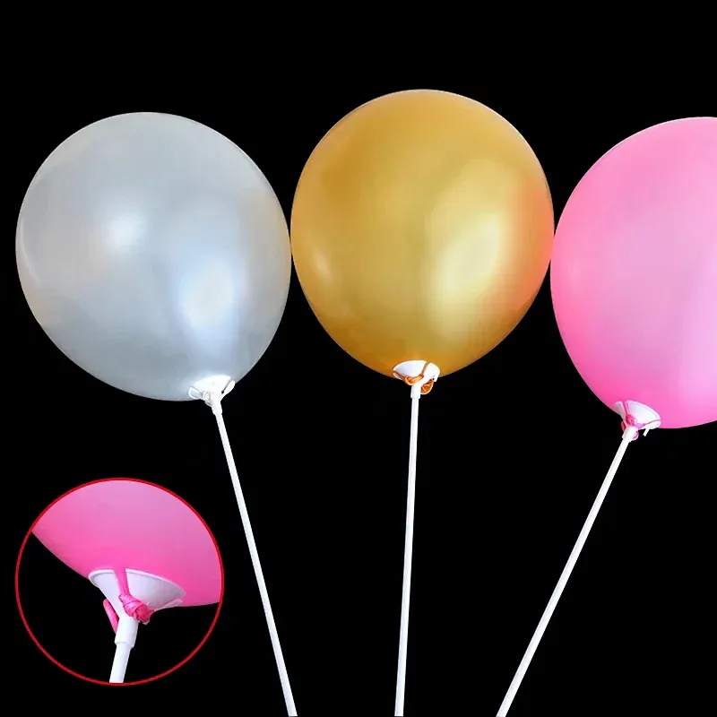Wholesale cheap 40 CM white plastic balloon cup holder stand stick with base balloon accessories for latex balloon