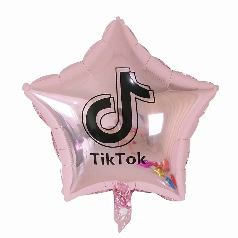 Hot Sale Party Decoration Accessorises Popular 18 Inch Star Foil Balloon Tik Tok Print Balloon