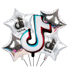 Party Decoration 5PCS Foil Balloon Set 18 Inch Tik Tok Star Shape Foil Baloon Wholesale