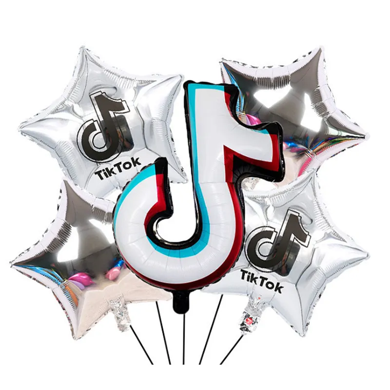 Party Decoration 5PCS Foil Balloon Set 18 Inch Tik Tok Star Shape Foil Baloon Wholesale