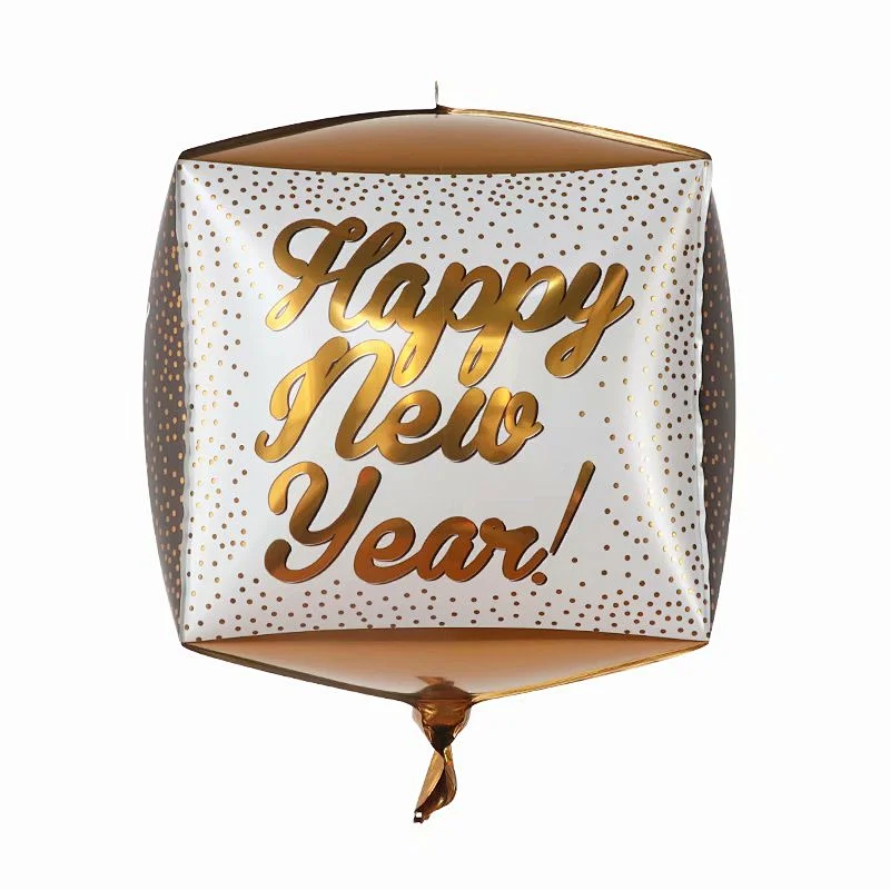 2022 New Design 22inch 4D Rectangle Foil New Year Balloons Globos Happy New Year Party Decorations