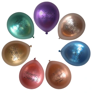 2021 New Design 12 Inch Metallic Chrome Happy Birthday Latex Balloons Celebration Balloon For Birthday Party Decorations