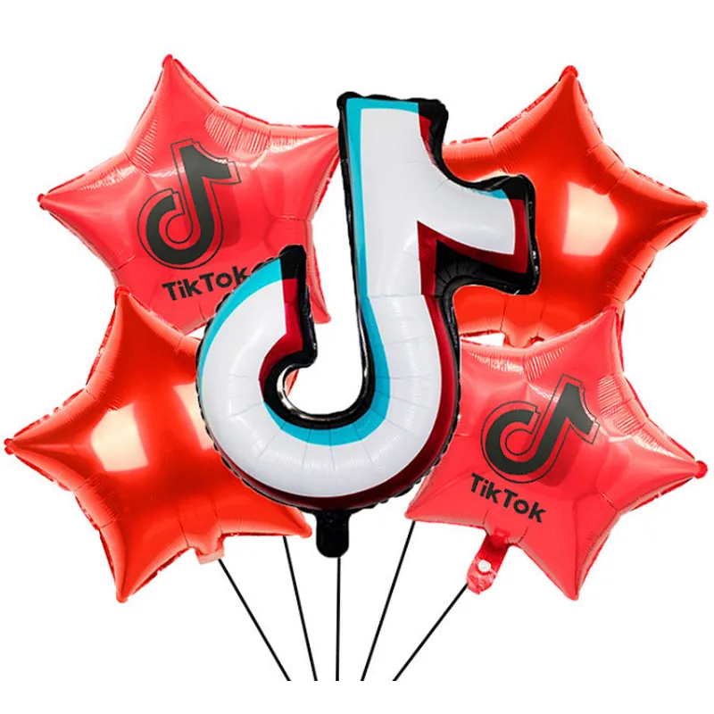 Party Decoration 5PCS Foil Balloon Set 18 Inch Tik Tok Star Shape Foil Baloon Wholesale