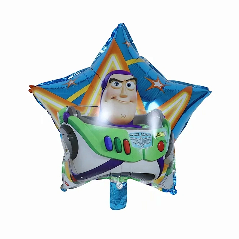 5PCS Cartoon Buzz Lightyear Foil Balloon Set With 18 Inch Star Foil Balloon Kids Birday Party Decoration Globos