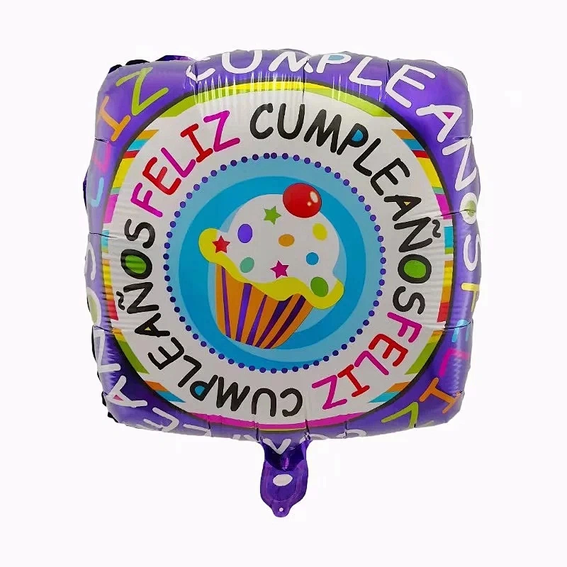 New Design 18 Inch Birthday Party Decoration Balloon Spanish Happy Birthday Foil Balloon