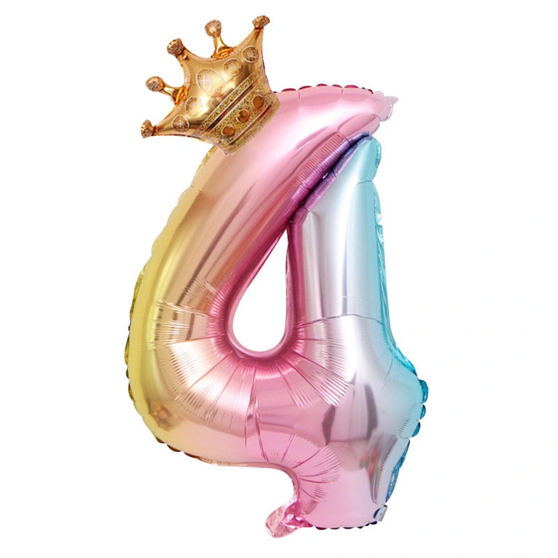 Amazon Party Events Decor Mini Crown Balloons 30 Inch Rainbow Gradient Number Balloon Set