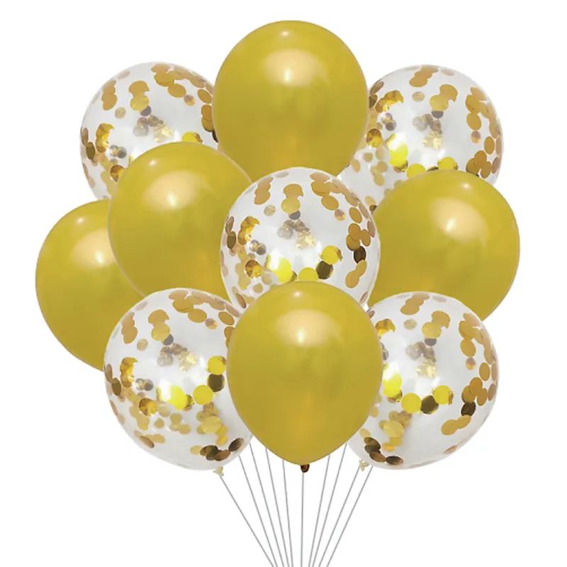 Amazon Hot Sale New Design Latex Balloon Set 12 Inch Sequin Balloon Solid Color Latex Ballon 10pcs Set
