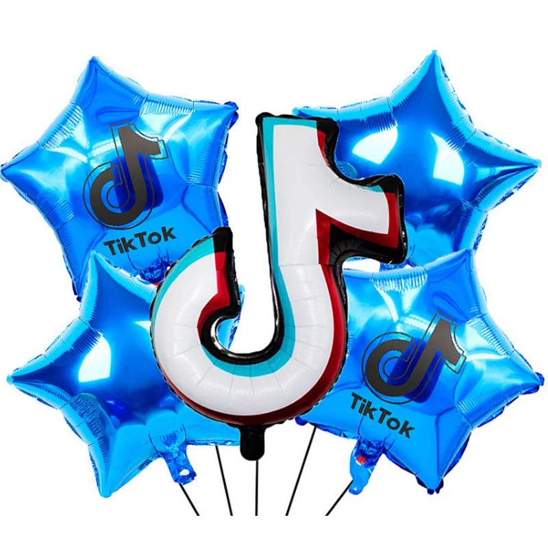 Party Decoration 5PCS Foil Balloon Set 18 Inch Tik Tok Star Shape Foil Baloon Wholesale