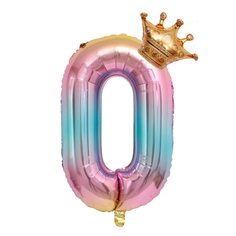 Amazon Party Events Decor Mini Crown Balloons 30 Inch Rainbow Gradient Number Balloon Set