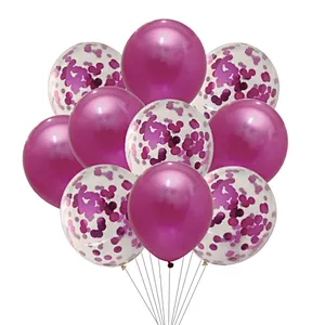 Amazon Hot Sale New Design Latex Balloon Set 12 Inch Sequin Balloon Solid Color Latex Ballon 10pcs Set