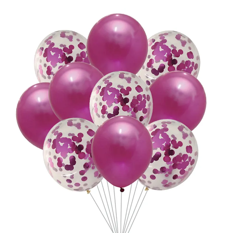 Amazon Hot Sale New Design Latex Balloon Set 12 Inch Sequin Balloon Solid Color Latex Ballon 10pcs Set