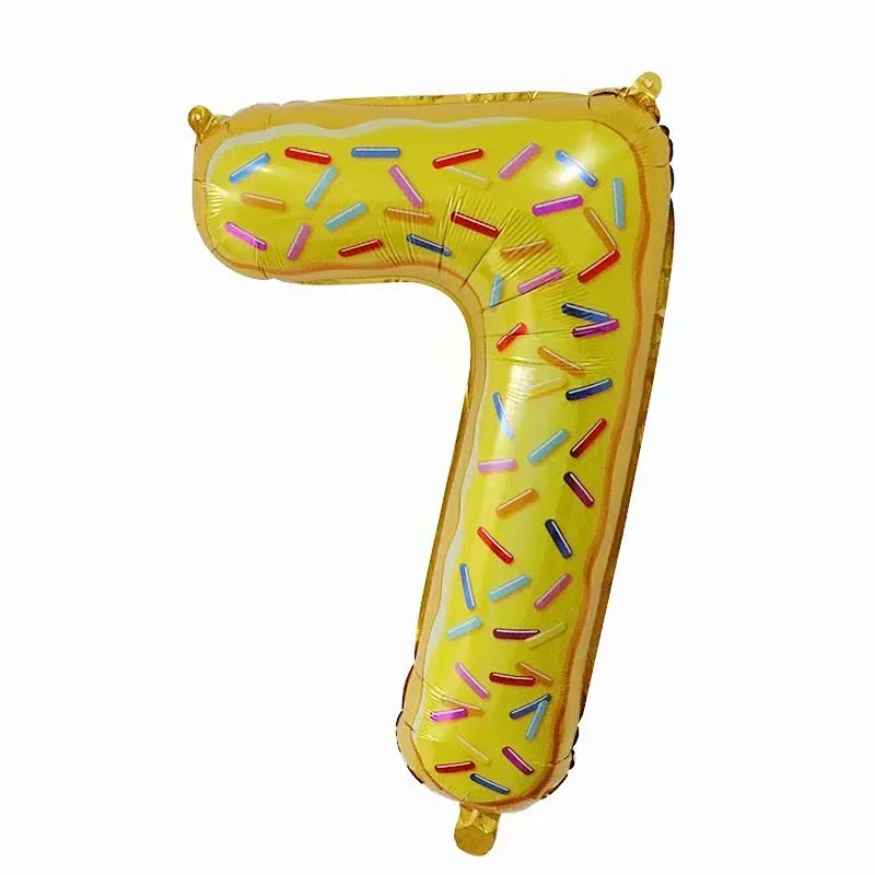 30 inch Doughnut Number Foil Balloons Ice Cream Helium Balloon For Children Birthday Party Decorations  Supplies