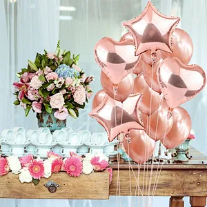 Wholesale 18inch Rose Gold Foil Balloon 12inch Latex Balloon Set Birthday Wedding Party Decoration Promotion Gifts