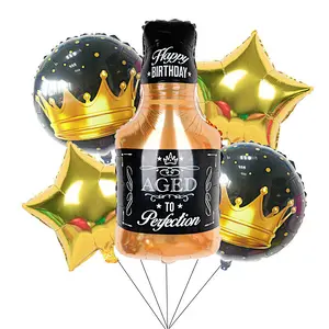 Large Champagne Whiskey Bottle Aluminum Foil Balloon Birthday Party Use For Bachelor Party Foil Balloon Set