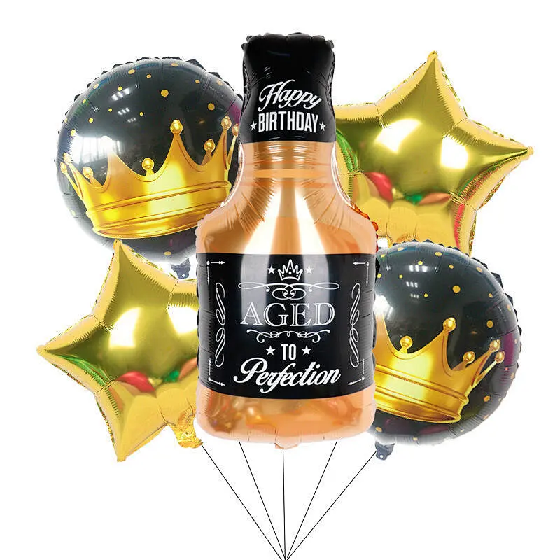 Large Champagne Whiskey Bottle Aluminum Foil Balloon Birthday Party Use For Bachelor Party Foil Balloon Set