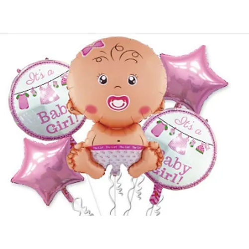 Baby Girl or Boy Birthday Party Decoration Balloon Baby Shower Baptism 18 Inch Foil Balloon Set