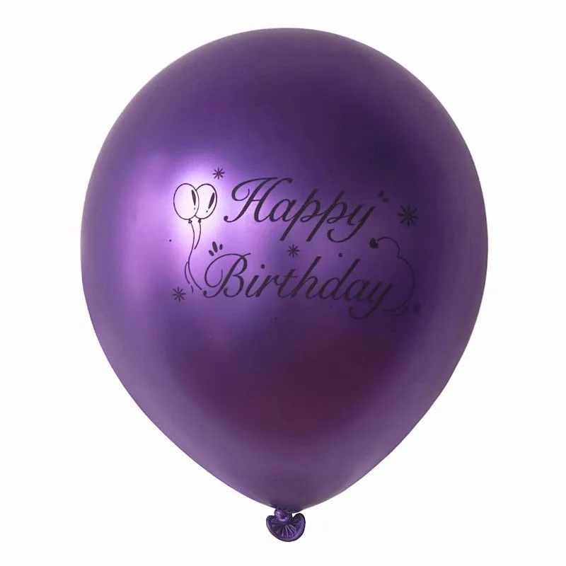2021 New Design 12 Inch Metallic Chrome Happy Birthday Latex Balloons Celebration Balloon For Birthday Party Decorations