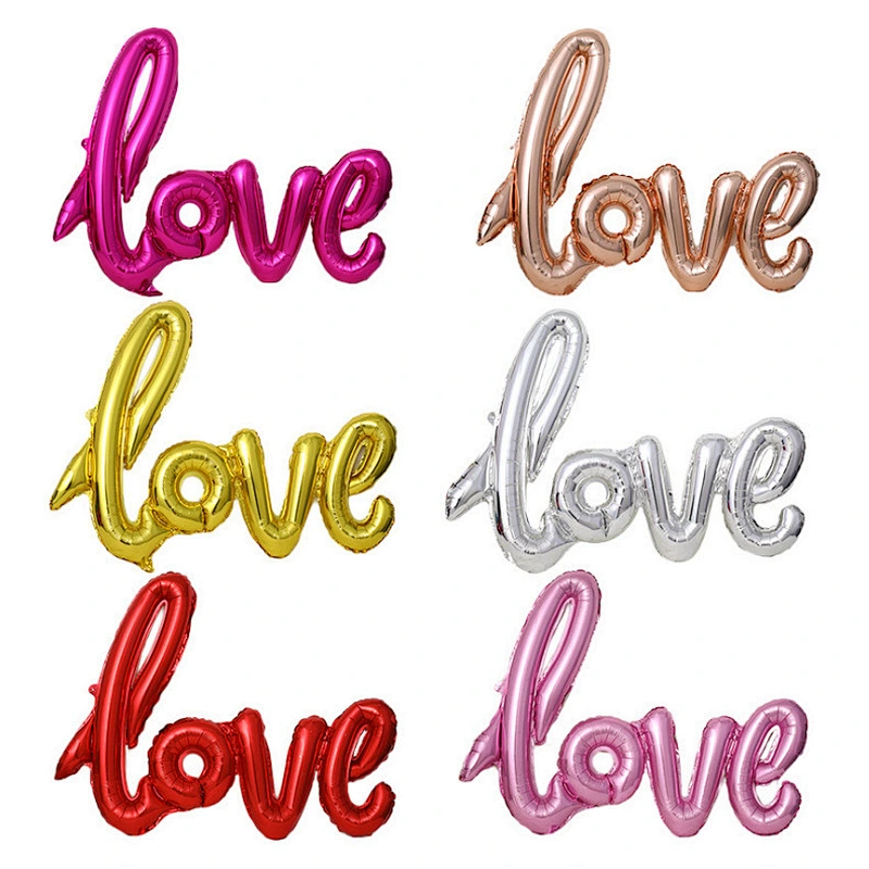Hot Sale Wedding Decoration Balloons Large Size 40 Inches Conjoined Love Letters Foil Balloon