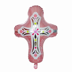 New Design 5pcs Balloon Set Baby Baptism Decorations 18 Inch Round Crossing Foil Balloon