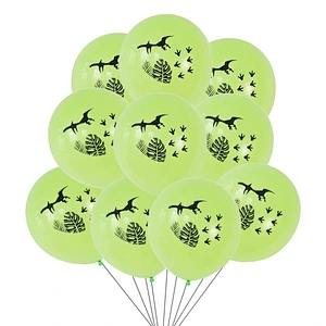 New Design 12 Inch Green Dinosaur Printing Latex Balloons Dinosaur Theme Kids Birthday Party Decoration Globos