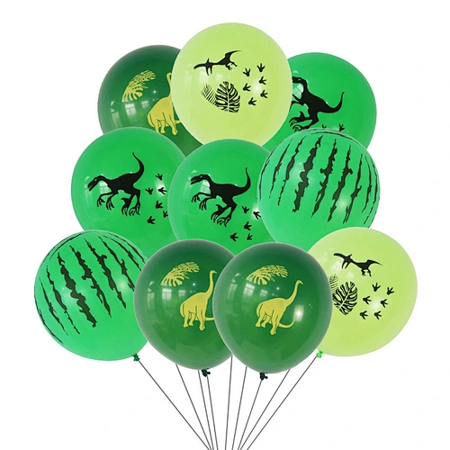 New Design 12 Inch Green Dinosaur Printing Latex Balloons Dinosaur Theme Kids Birthday Party Decoration Globos