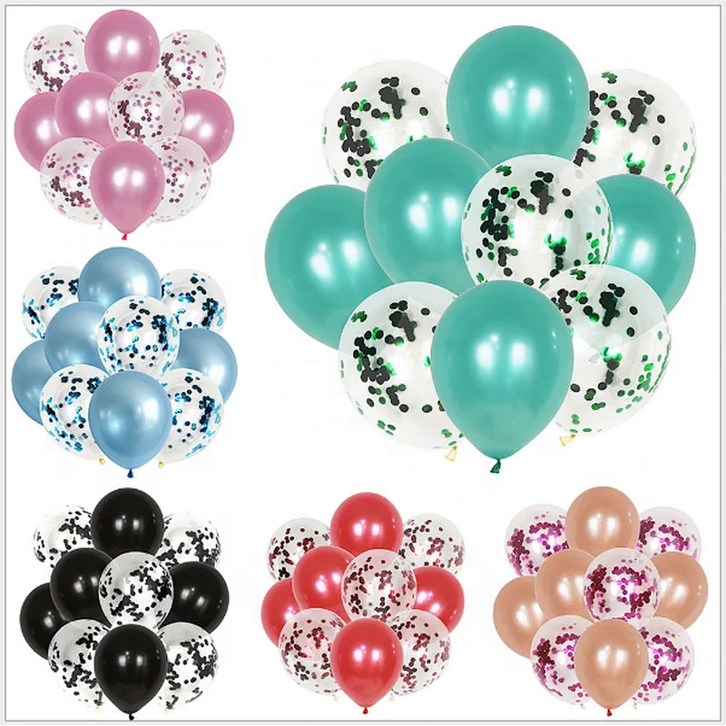Hot Selling Multi Colors Confetti latex globos 10pcs 12 inches Set Wedding birthday Party Baby shower Latex Balloon