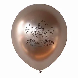 2021 New Design 12 Inch Metallic Chrome Happy Birthday Latex Balloons Celebration Balloon For Birthday Party Decorations