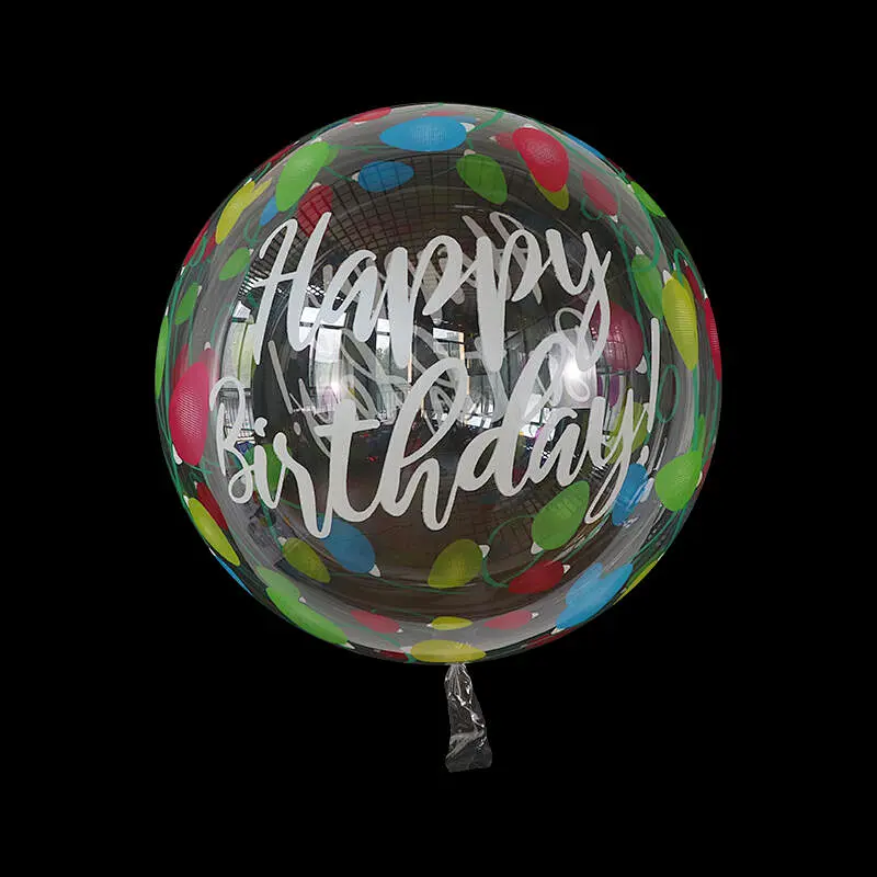 New Arrive Design 20inch Unicorn Print PVC Bubble Bobo Balloon  for Baby Girl Happy Birthday  Party Decoration