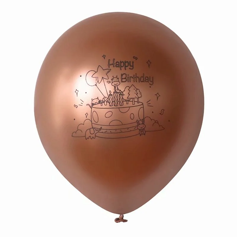 2021 New Design 12 Inch Metallic Chrome Happy Birthday Latex Balloons Celebration Balloon For Birthday Party Decorations