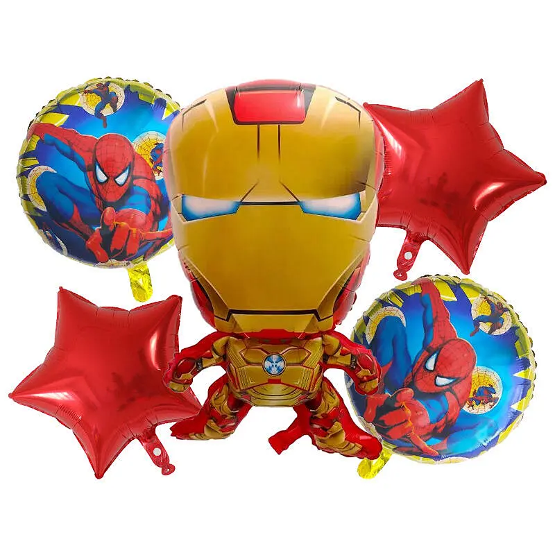 5pcs/ Cartoon Spiderman/Mario/Teenage Mutant Ninja Turtles Foil balloon For Baby Boy Birthday Party Decoration