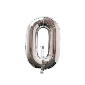 Hot Sale DIY Party Decoration Balloons Gold Silver Globos Chain Link Number 0 Foil Balloons For Birthday Wedding Party Decoration