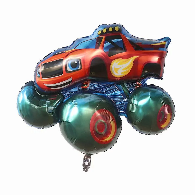 Large Flame Truck Blaze Super Shape Foil Balloon Vehicle balloons for kid's birthday party Decoration Globos