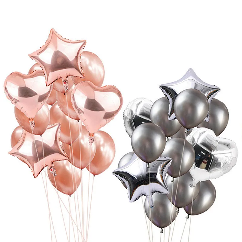 Wholesale 18inch Rose Gold Foil Balloon 12inch Latex Balloon Set Birthday Wedding Party Decoration Promotion Gifts