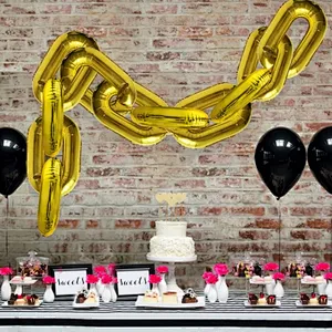 Hot Sale DIY Party Decoration Balloons Gold Silver Globos Chain Link Number 0 Foil Balloons For Birthday Wedding Party Decoration
