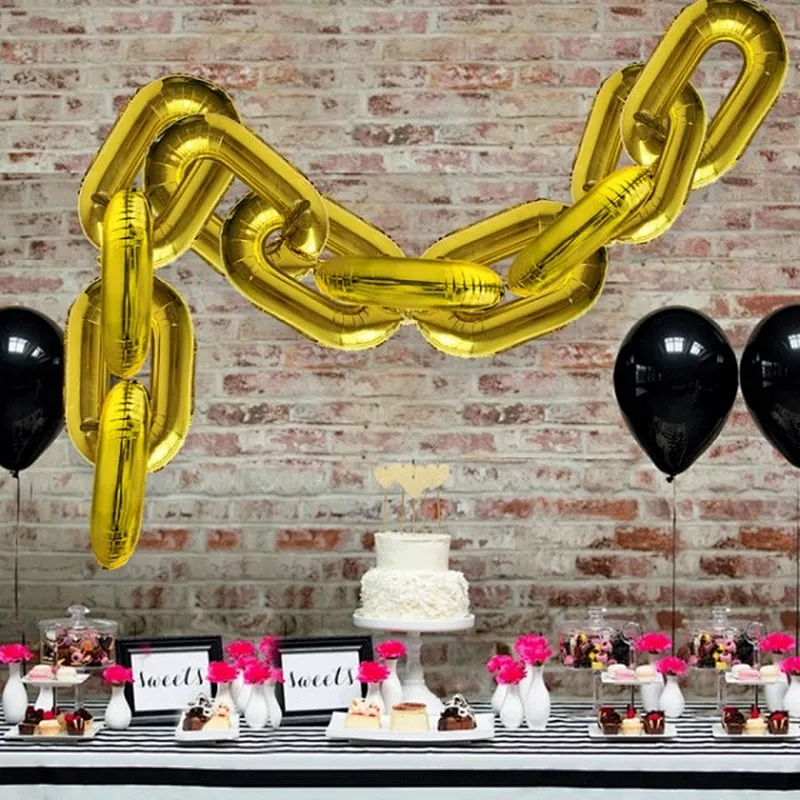 Hot Sale DIY Party Decoration Balloons Gold Silver Globos Chain Link Number 0 Foil Balloons For Birthday Wedding Party Decoration