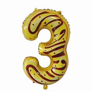 30 inch Doughnut Number Foil Balloons Ice Cream Helium Balloon For Children Birthday Party Decorations  Supplies