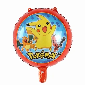 Wholesale Birthday Party Decoration Aluminum Mylar Foil Balloon Cute Cartoon Pikachu Balloon Set