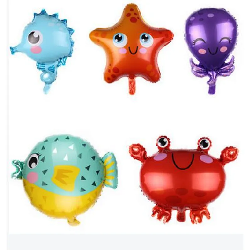 Mini Marine Animal Foil Balloon Birthday Party Cute Crab Starfish Octopus Balloon Manufacturer