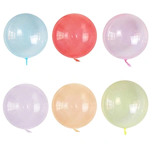 18 Inch Crystal PVC  Bubble BoBo Balloon Macaron Color Balloons Clear Globos For Birthday Wedding Party Decorations