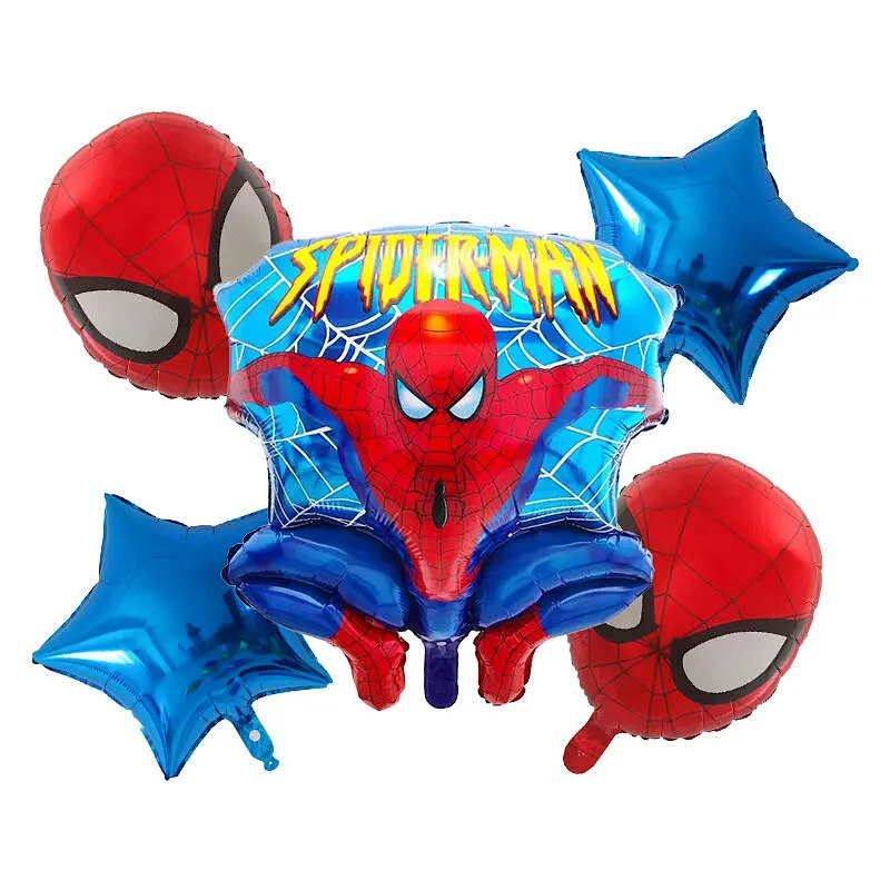5pcs/ Cartoon Spiderman/Mario/Teenage Mutant Ninja Turtles Foil balloon For Baby Boy Birthday Party Decoration