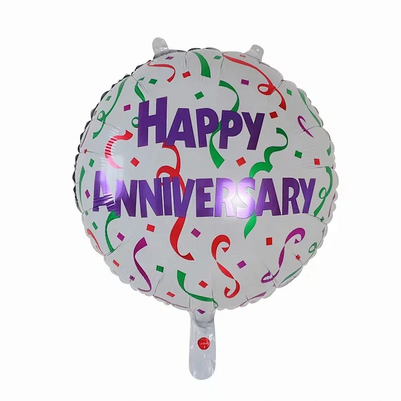 18 Inch Round Happy Anniversary Foil Balloons Feliz  Ahiversario Globos Commemorative Party Decoration Aluminum Film Balloons