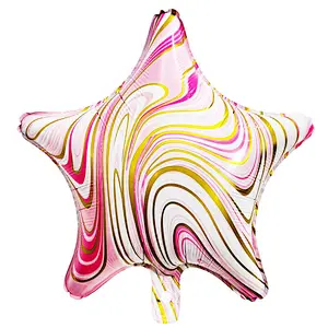Colorful Donuts Foil Balloon Agate Star Foil Balloons Agate Confetti Latex Balloon Set Birthday Party Children Party Decoration Balloons