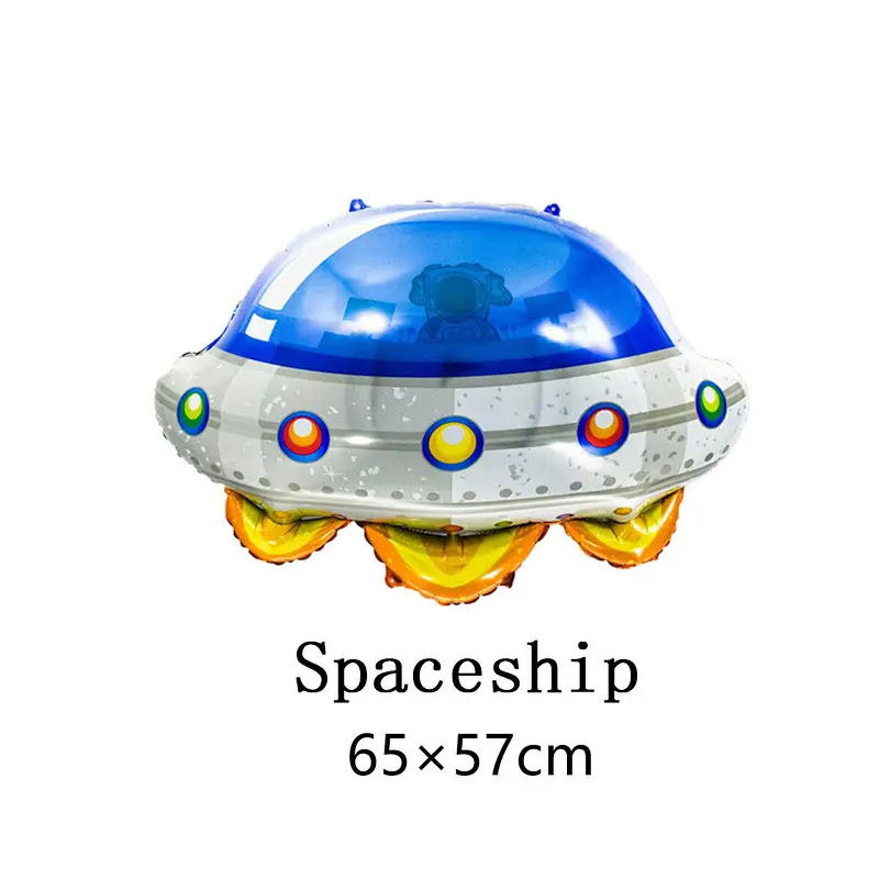 Cartoon Outer Space theme Astronauts Rocket Spaceship Inflating aluminum Foil Sci-fi Balloons Cosmos Theme Kids Baby Party Decor