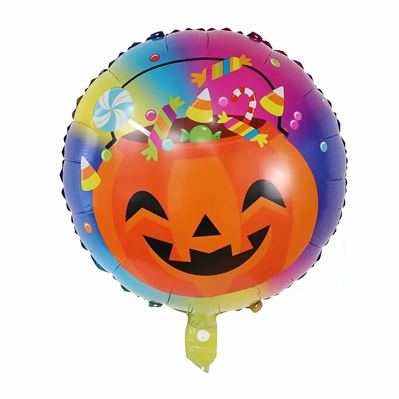 18 Inch Halloween Foil Balloon Witch Skeleton Pumpkin Head Aluminum Foil Balloon Happy Halloween Party Decoration
