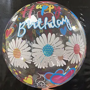 Hot selling huge candle leaf love pattern decoration birthday party 20inch baby shower transparent printing bobo ball